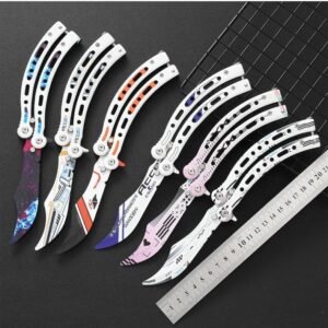 CSGO Butterfly Slaughter BALISONG Tränarkniv Uppgraderad