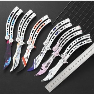 CSGO Butterfly Slaughter BALISONG Tränarkniv Uppgraderad