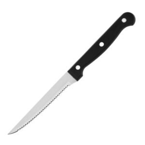 Räfflad kniv i rostfritt stål med plasthandtag