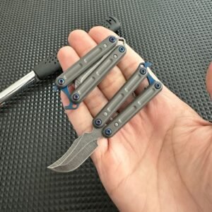 Mini fjärilskniv Mini Balisong övningskniv i rostfritt stål Nyckelvass fruktkniv