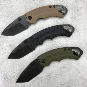 Kershaw 8750 utomhusöverlevnadskniv för självförsvar, jakt och bärbar fällkniv, multifunktionell utomhuskniv