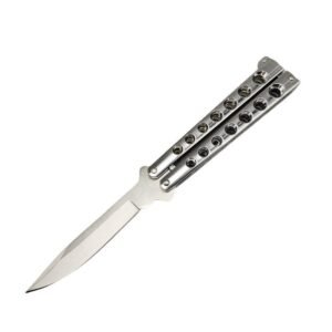 BM 42 Balisong Kniv Fjärilskniv Fjäderlås Silver