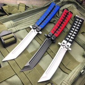 9,5 Samurai japansk stil Tanto blad fjärilskniv Balisong