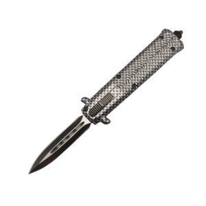 4.15tum dubbelverkande stilett kniv-silver