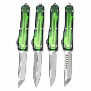 genomskinlig grön-handtag OTF-kniv